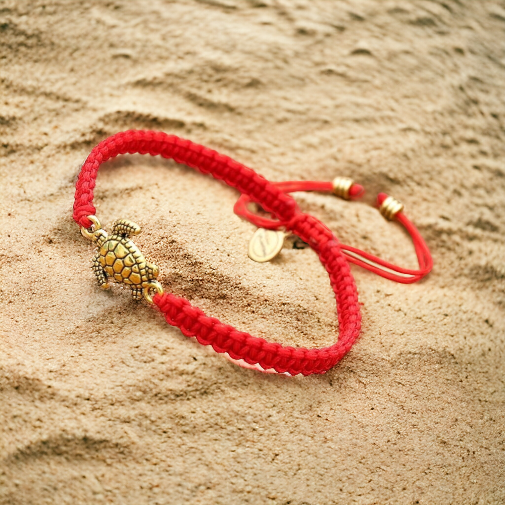 Crimson Turtle Red String Bracelet