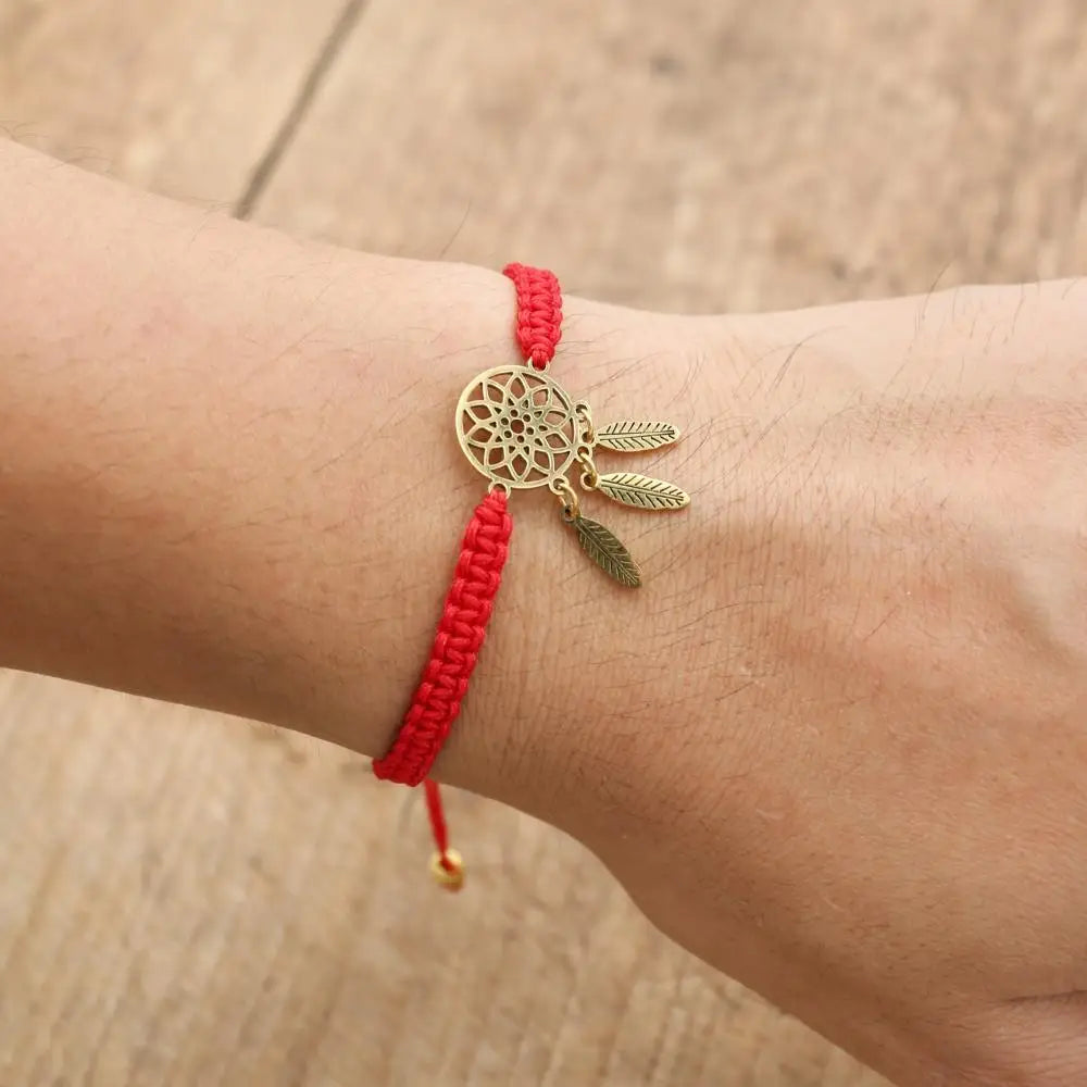 Dreamcatcher Red String Bracelet