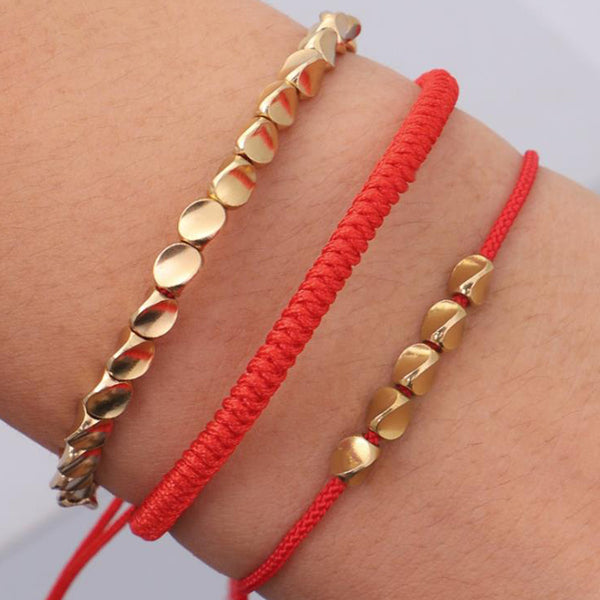 Tibetan Copper Bracelet – Red Set Detail – TeamPlanting