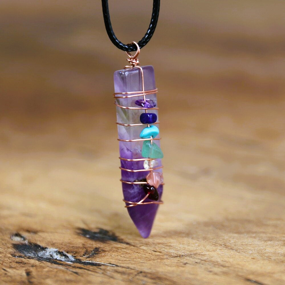 Soothing Relaxation - Amethyst Chakra Necklace - TeamPlanting