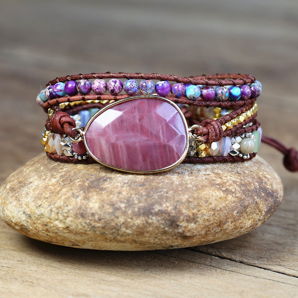 Pure Strength & Growth - Pink Opal Wrap Bracelet 0 - TeamPlanting