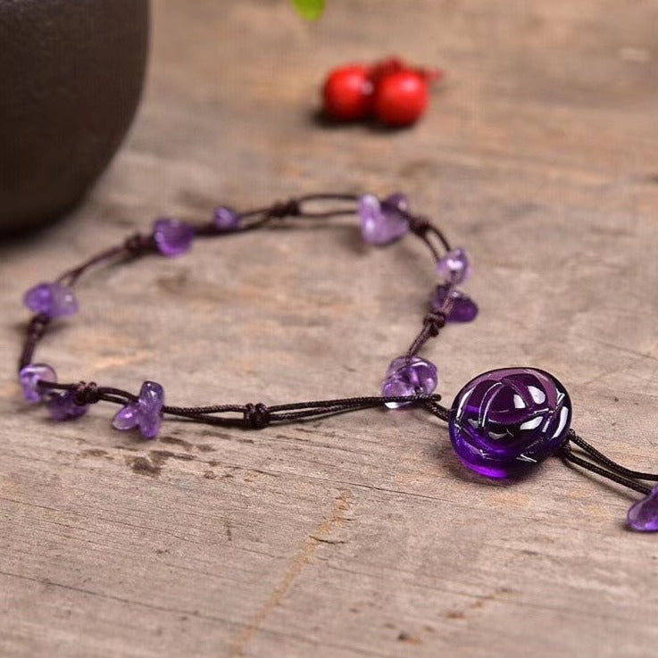 Happiness Within - Amethyst Anklet - TeamPlanting