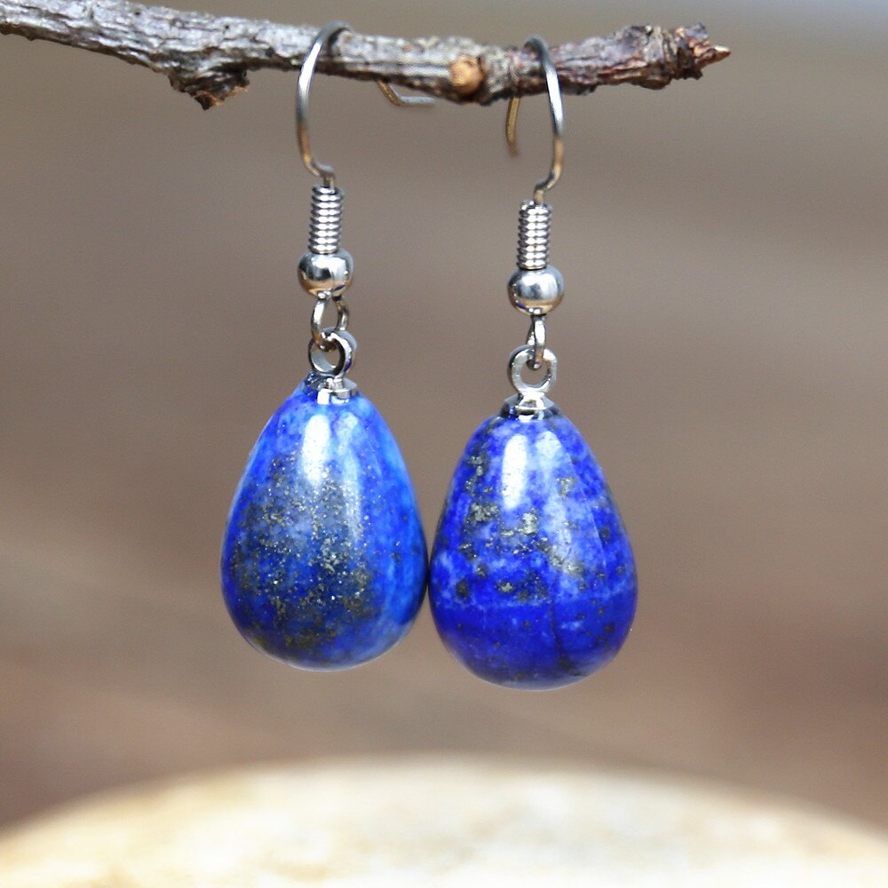New Prespective - Lapis Lazuli Teardrop Earrings - TeamPlanting