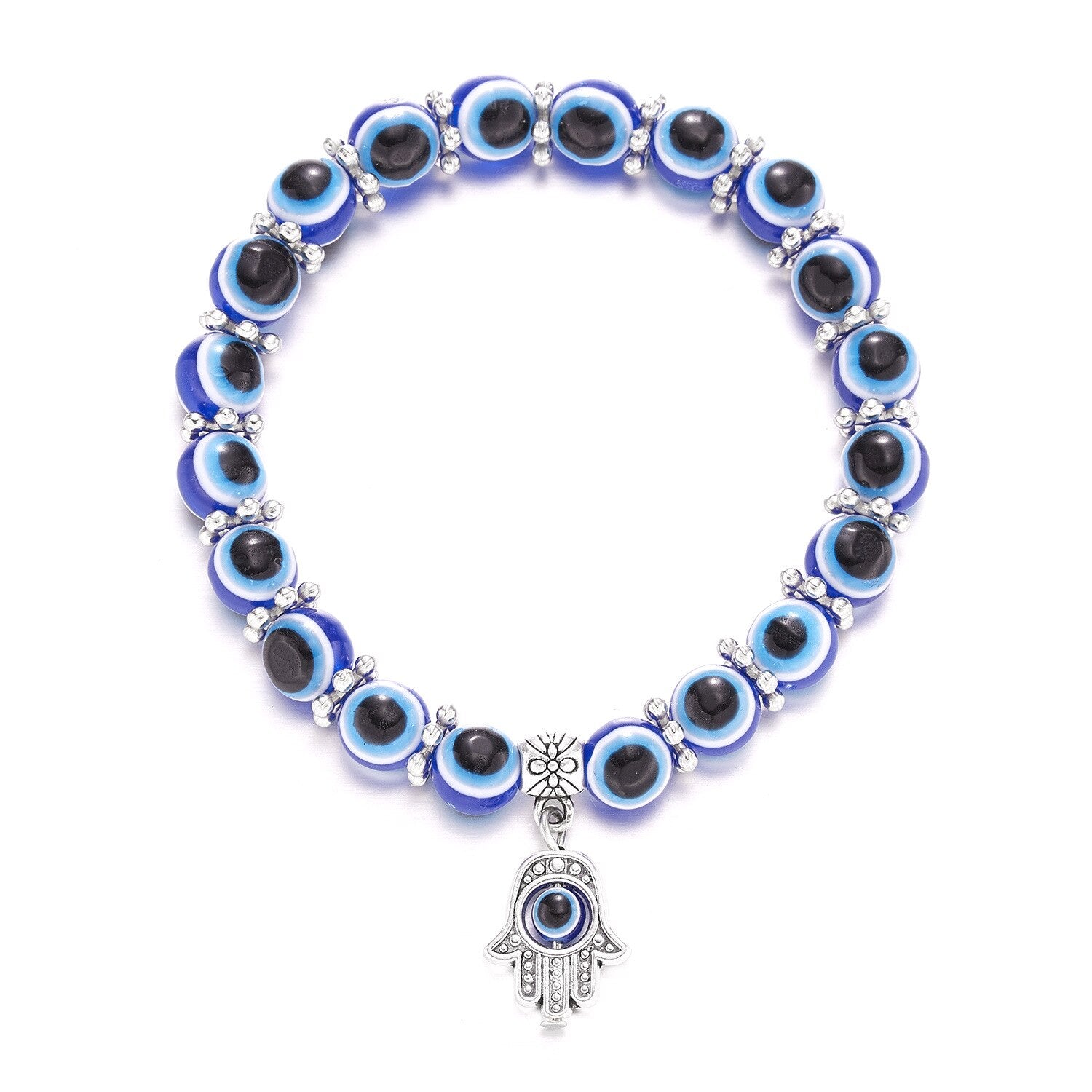 Utmost Protection - Evil Eye Silver Charm Bracelet 0 - TeamPlanting