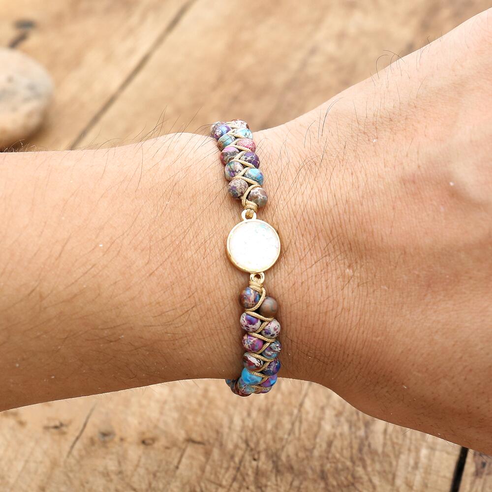 Orbit Pink Imperial Jasper Bracelet